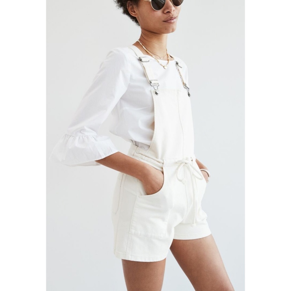 NWT Madewell belted denim short overalls